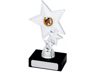 Music Stacked Star Silver Trophy 14.5cm