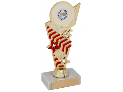 Pool Chevron Red and Gold Trophy 18.5cm