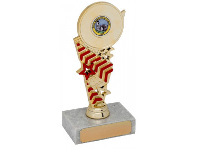 Pool Chevron Red and Gold Trophy 15.5cm
