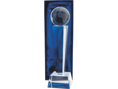 Optical Crystal Globe Award 24.5cm