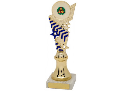 Pool Chevron Navy and Gold Trophy 25cm