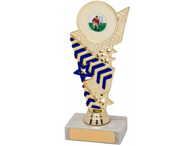 Pool Chevron Navy and Gold Trophy 18.5cm