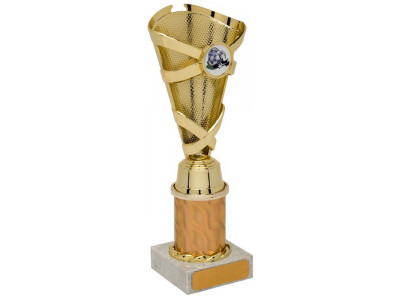 Pool Banded Cone Gold Column Trophy 23cm