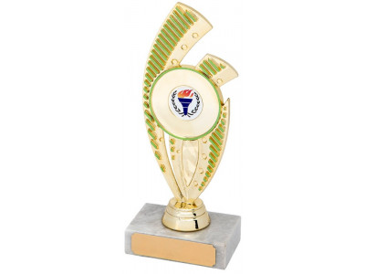 Rugby Riser Gold and Green Trophy 18.5cm
