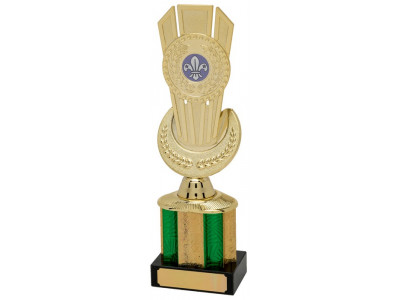 Rugby Triple Shard Gold Column Trophy...