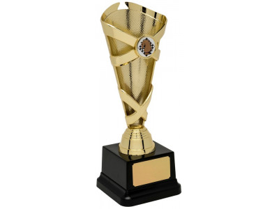 Rugby Banded Cone Gold Trophy 24.5cm