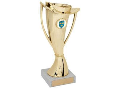 Rugby Twisted Cup Low Base Gold 23cm