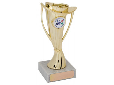 Rugby Twisted Cup Low Base Gold 16.5cm