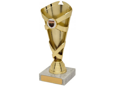 Rugby Banded Cone Gold Trophy 21cm