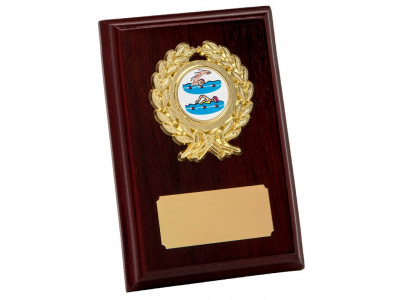 Rosewood and Gold Plaque 12.5cm