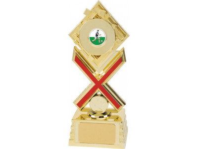 Rugby Diamond Cross Gold Trophy 21cm
