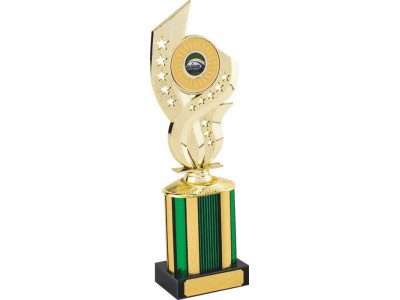 Rugby Flame Gold Column Trophy 27.5cm