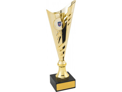 Rugby Cone Star Band Gold Trophy 38cm