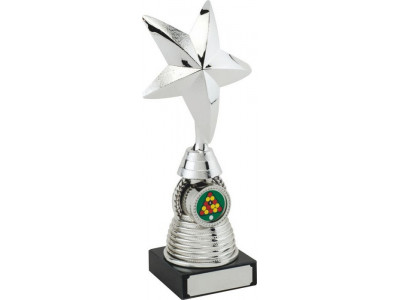 Rugby 3D Star Silver Trophy 21.5cm