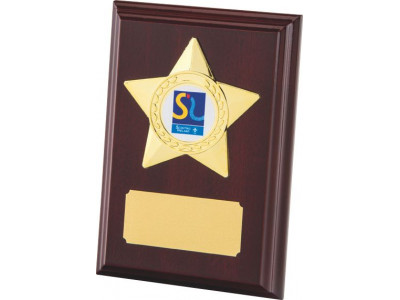 Rosewood Plaque with Gold Star 12.5cm