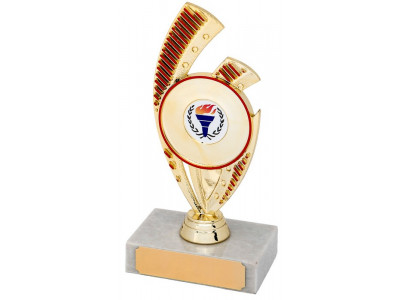 Social Riser Gold and Red Trophy 15.5cm