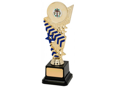 Social Chevron Navy and Gold Trophy 21cm