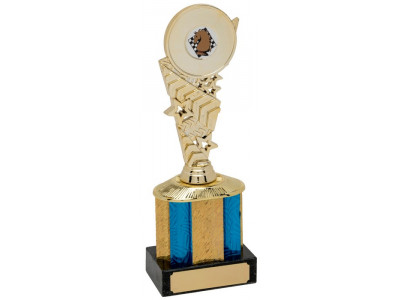 Social Chevron Gold Column Trophy 21.5cm