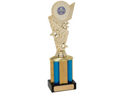 Social Chevron Gold Column Trophy 26.5cm