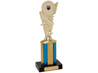 Social Chevron Gold Column Trophy 29cm