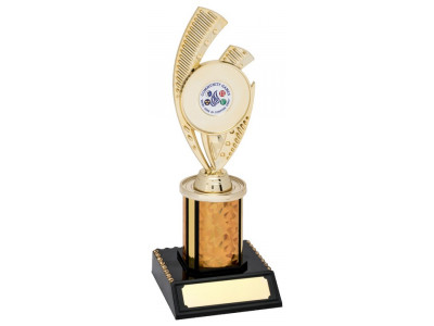 Social Riser Gold Column Trophy 21cm