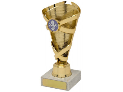 Social Banded Cone Gold Trophy 17cm