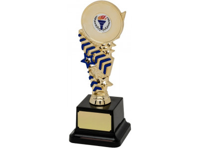 Soccer Chevron Navy and Gold Trophy 18cm
