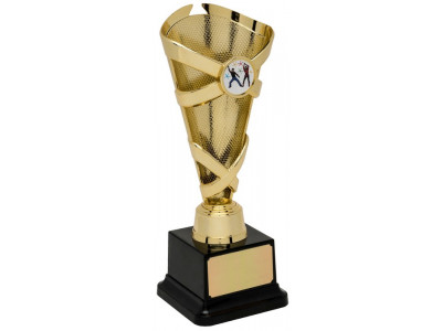 Soccer Banded Cone Gold Trophy 22cm