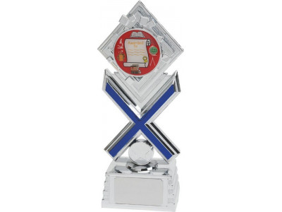 Soccer Diamond Cross Silver Trophy 21cm