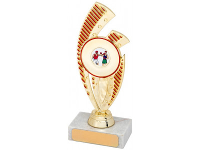 Tennis Riser Gold and Red Trophy 18.5cm