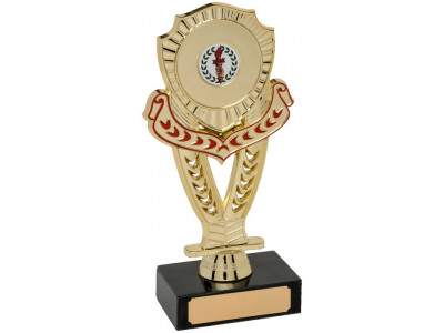 Tennis Mounted Shield Gold Trophy 18.5cm