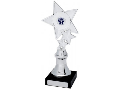 Tennis Stacked Star Silver Trophy 24.5cm