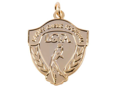 Gaelic LGFA Shield Plain 35mm Gold Medal