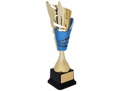 Wrapped Cone Blue and Gold Trophy 28.5cm
