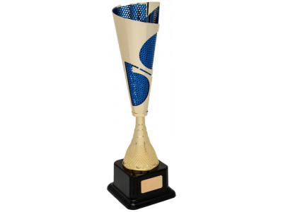 Metal Twist Cone Gold and Blue Trophy...