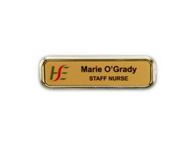 Gold Frame Gold Plastic Name Badge...