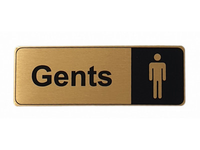 170x60mm Gents Gold Sign