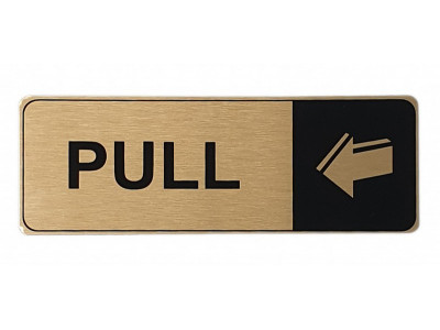 170x60mm Pull Gold Sign
