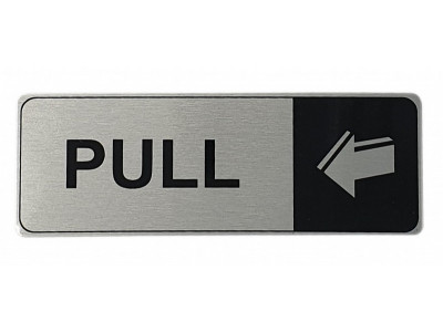 170x60mm Pull Silver Sign