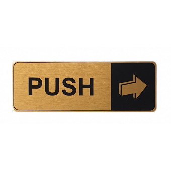 170x60mm Push Gold Sign