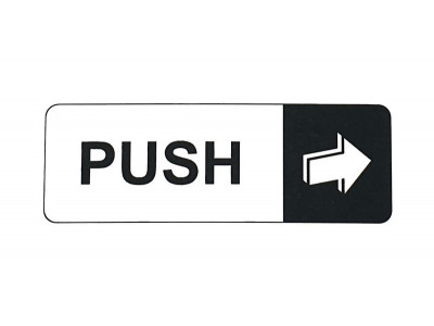 170x60mm Push White Sign