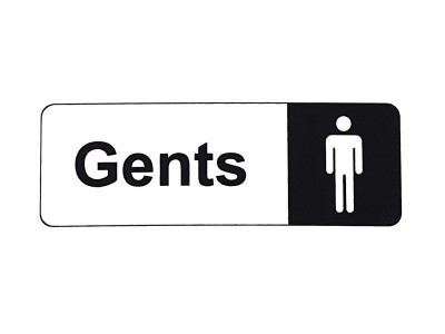 170x60mm Gents White Sign