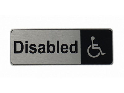 170x60mm Disabled Silver Sign