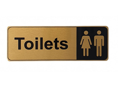 170x60mm Toilets Gold Sign
