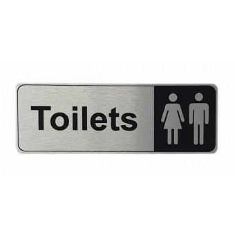 170x60mm Toilets Silver Sign