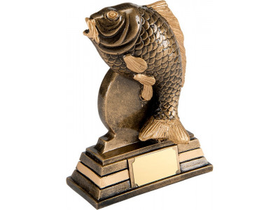 Bronze Fishing Resin Trophy 16cm