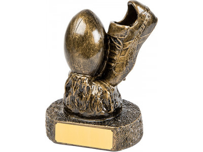 Rugby Boot and Ball Bronze Trophy 16cm