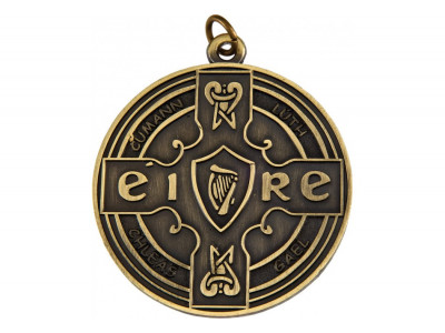 Gaelic 3D Celtic Cross Antique Gold...