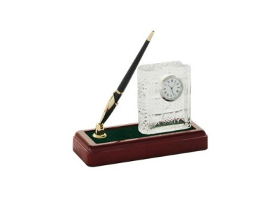 Mantle Crystal Clock with Pen 11cm