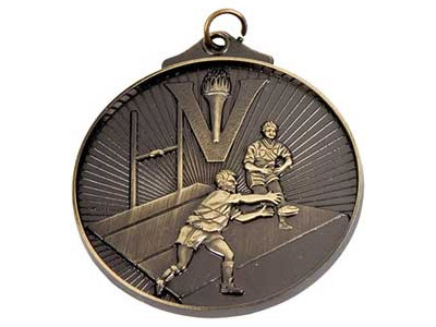 Rugby 3D Torch Antique Gold Medals